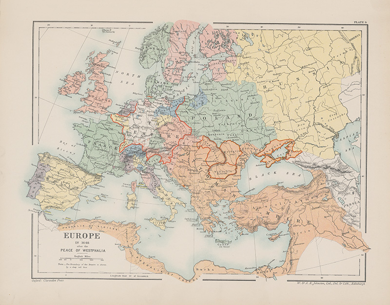 "Europe‎ ‎after‎ ‎the‎ ‎Peace‎ ‎of‎ ‎Westphalia"（ 《韋斯發里亞合約》之後的歐洲版圖）, by Reginald Lane Poole